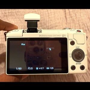 White Sony a5100 Digital Camera with lens & accessories
